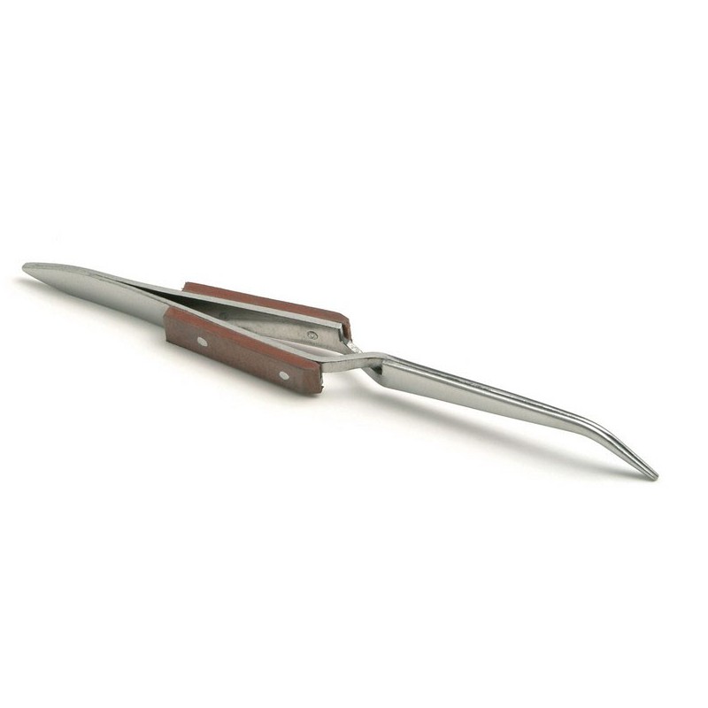 Stainless Steel Cross-Lock Tweezer-Curved