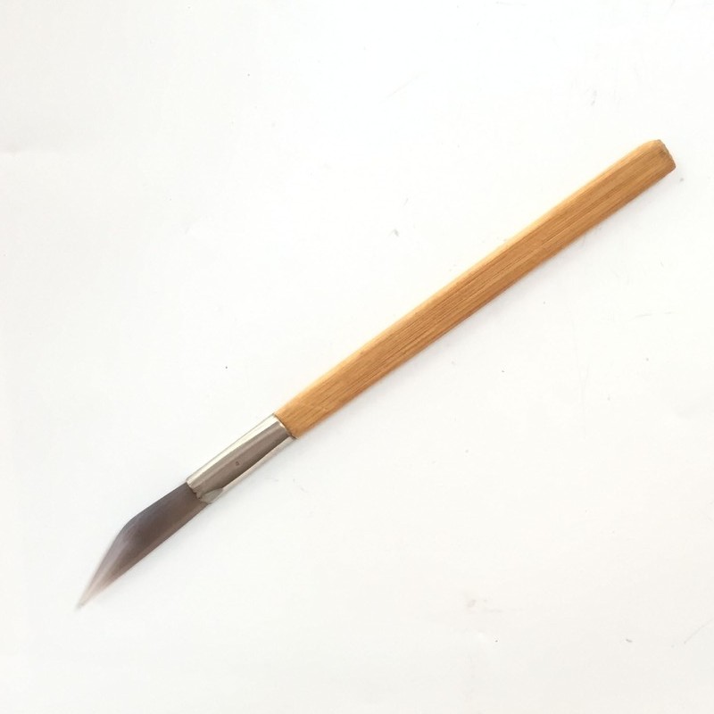 Agate Burnisher with Bamboo Handle Knife Shape