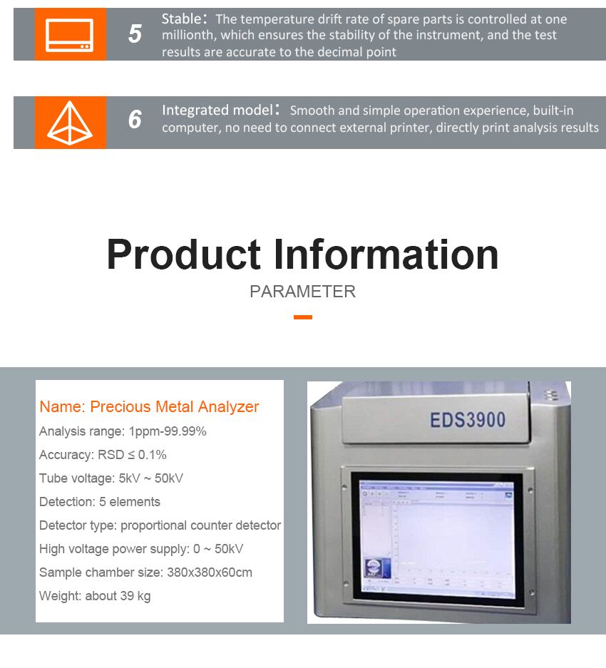 XRF Spectrometer Gold Tester (Si-Pin Detector)